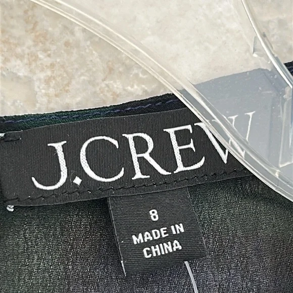 J.CREW NWT Chiffon shirred-waist top in Black Watch plaid - Picture 6 of 12